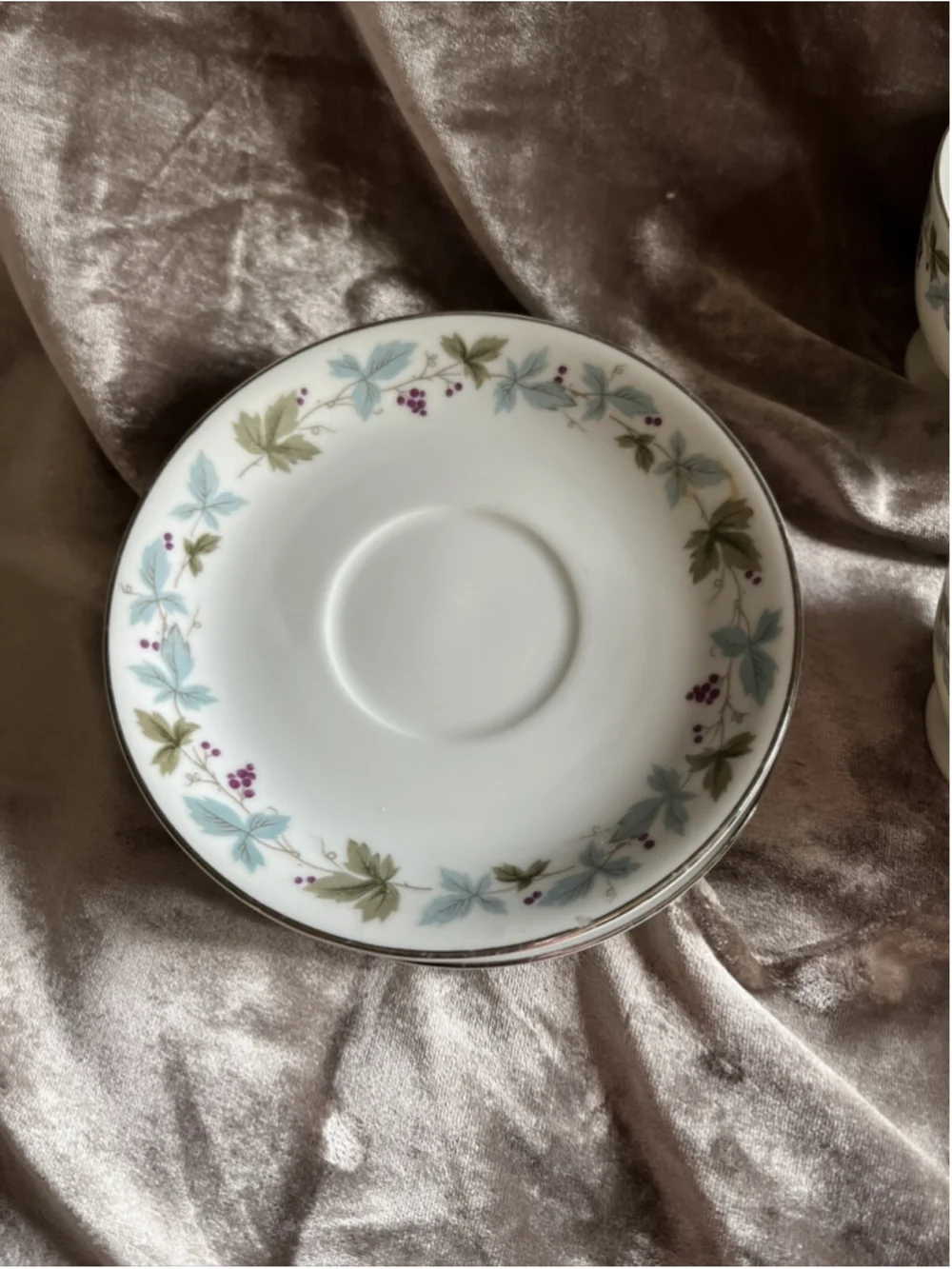 6 Vintage Fine China Japan 6701 Grape Pattern Cups & Saucers. 4 Sets plus 2 cups